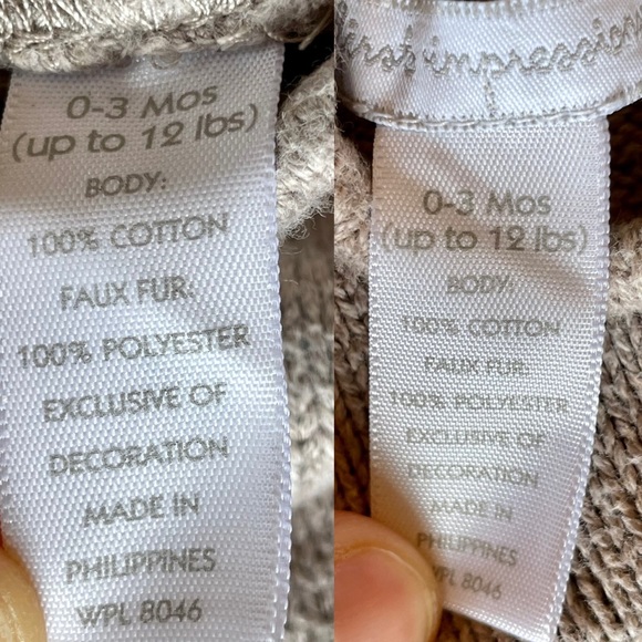 Teddybear 2 piece baby set 0-3 First Impressions Fuzzy Teddy Brown Winter - Picture 5 of 5